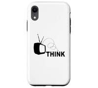 regalo divertente pensare fuori dalla scatola idiota tv media televisione Custodia per iPhone XR