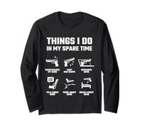 Regalo Divertente per Amanti delle Armi con Scritta Things I Do in My Spare Time Maglia a Manica