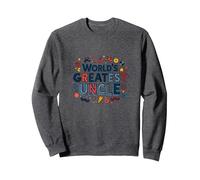 Regalo Divertente per celebrare Lo Zio più Grande del Mondo Felpa, Unisex per Adulti, Grigio Scuro, M