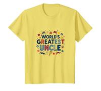 Regalo Divertente per celebrare Lo Zio più Grande del Mondo Maglietta, Bambini, Limone, 8 Anni