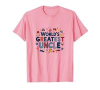 Regalo Divertente per celebrare Lo Zio più Grande del Mondo Maglietta, Uomo, Rosa, L