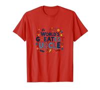Regalo Divertente per celebrare Lo Zio più Grande del Mondo Maglietta, Uomo, Rosso, M
