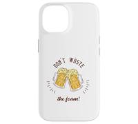 Regalo divertente per gli amanti della birra con scritta "Don't Waste The Foam!" Custodia per iPhone 14