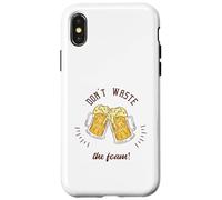 Regalo divertente per gli amanti della birra con scritta "Don't Waste The Foam!" Custodia per iPhone X/XS