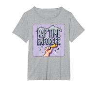 Regalo Divertente per Insegnanti, per pisolini Maglietta, Donna Plus-Size, Grigio Melange, 1X