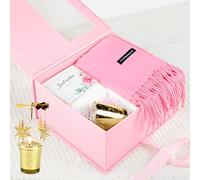 Regalo Donna Set Candele Profumate con Portacandele Rotante e Sciarpa Cashmere,Idee Regali Donna Amica Mamma Originale, Confezione Regalo Natale,San Valentino,Anniversario,Compleanno