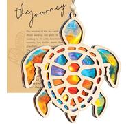 Regalo Donna,Tartaruga Acchiappasole in Acrilico da Appendere con Cartolina Della Storia, Regali di Compleanno per Amiche e Sorelle,Regalo Donna Natale,Decorazioni per Albero di Natale Auto Finestra