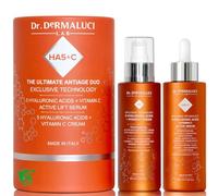 Regalo Donna/Uomo Cofanetto Skincare BIO | Idrata, Rimpolpa & Illumina | 5 Acidi Ialuronici, Hexapeptide & Vitamina C | Siero & Crema Viso(2x100ML) | Pelli Secche/Mature/Sensibili | AIAB Made in Italy