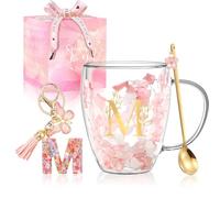 Regalo Donne Tazze da Caffè Regalo Compleanno Originale per Lei Tazze da Tè Espresso Personalizzate Regali Matrimonio Amicizia Carine Tazze in Vetro Doppia Parete Regali Natale Accessori Rosa