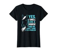 Regalo equestre divertente con scritta "Yes I Smell Like A Horse" Maglietta