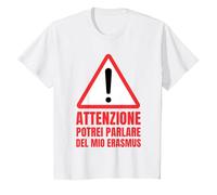 Regalo Erasmus Divertente Partenza per Erasmus o Ritorno Maglietta, Bambini, Bianco, 6 Anni