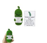 Regalo fatto a mano con cetrioli sottaceto per supporto emotivo, bambola lavorata a maglia con cetrioli sottaceto per supporto emotivo, divertente giocattolo per ridurre la pressione (1 PCS)