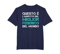 Regalo Federico Compleanno Maglietta Originale con Nome Maglietta, Uomo Taglie Grandi, Navy, 2X Tall