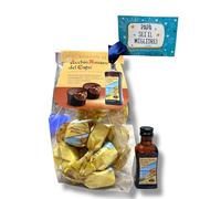 Regalo Festa del papà- Sacchetto Regalo 200g di Cioccolatini Amaro del Capo con Mini Bottiglia 20ml idea party