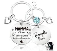 Regalo Festa Della Mamma Originali, Portachiavi Mamma con Sacchetto di Velluto, Regali Mamma, Regali per la Festa Della Mamma, Regalo Mamma Compleanno - Ti Voglio Bene