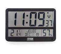 Regalo Festa della Mamma, Orologio Digitale Radio-Pilotato St DAT2 - Visualizzazione Anno, Giorno e Mese in Lettere, Ora, Temperatura e Umidità - Allarme - Appeso da Parete / Piede - 7 Lingue - 37 x