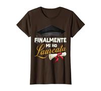 Regalo Festa di Laurea Ragazza Finalmente Mi Ho Laureata Maglietta, Donna, Marrone, 3XL