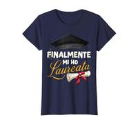 Regalo Festa di Laurea Ragazza Finalmente Mi Ho Laureata Maglietta, Donna, Navy, L