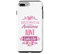 Regalo floreale con scritta "This is what an awesome aunt looks like" Custodia per iPhone 7 Plus/8 Plus
