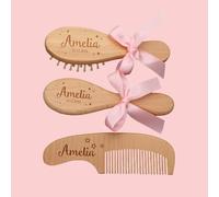 Regalo For Bambini Personalizzato Spazzola E Pettine For Capelli For Neonato, Ricordo Del Bambino Inciso Personalizzato, Set Di Spazzole E Pettini For Ragazze Personalizzati, Pettine(Pink)