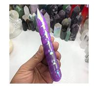 Regalo for la famiglia Aura lucidata Bacchetta da massaggio con cristallo di selenite naturale Bastone energetico a spirale liscia Log Pietra fortunata decorazione della stanza (Color : Purple, Size