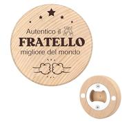 Regalo Fratello Natale Regali per Il Fratello Maggiore Idee Regalo Uomo Natale Originale Utile Apribottiglie Birra in Legno Regali Compleanno Anniversario per Fratello per Lui Minore Famiglia