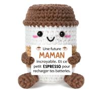 Regalo futuro mamma donna incinta | Peluche espresso lavorato a mano | Idea decorazione per Giovane Mamma, Amiche, Sorella, Moglie e Figlia | Regalo Nascita Mamma