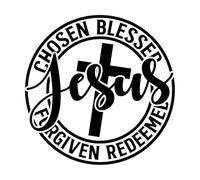 regalo gesù divertente gesù dio Adesivi murali 54.6x54.6cm Selezione multicolore Nero