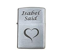 Regalo Grabado - Accendino Zippo personalizzato | Incisione con testo o disegno compleanno, anniversario, festa del papà | (Brushed Chrome)