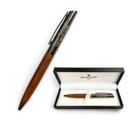 Regalo Grabado - Penna Pierre Cardin personalizzata | Incisione permanente del testo su 2 linee | Design in metallo e legno | Meccanismo girevole | Astuccio elegante