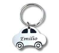 regalo grabado - Portachiavi auto personalizzato | Incisione Indelebile su 1 o 2 lati | Portachiavi auto con nome, metallo | presentazione in bustina di Antelina, Metallo, Taglia unica