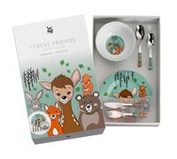 regalo grabado Posate Bimbi Personalizzate Set Piatti Animali del Bosco +3 | Set 6 posate e stoviglie bimbi in acciaio inox e porcellana, Incisione nome e data, Adatto per oltre 3 anni