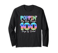 Regalo grafico Fun Poppin' My Way Through 100 Days School Maglia a Manica