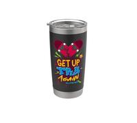 Regalo grafico motivazionale per skater Get Up Try Again Never Quit Bicchiere termico in acciaio inox doppia parete