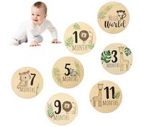 Regalo ideale, dimensioni compatte, carte mensili in legno per le tappe di crescita del bambino, accessori fotografici per neonati a tema gi