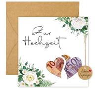 Regalo in denaro per biglietti di nozze con buste, confezione regalo in denaro per matrimonio, regalo creativo in denaro per biglietti di nozze con fiori, idee regali di nozze per gli sposi