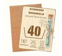 Regalo in Legno per il 40° Compleanno con Biglietto Personalizzato, Regalo Unico per Uomo e Donna, Compleanno Speciale con Biglietto Auguri e Confezione Elegante