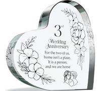 Regalo in pelle per anniversario di peste per marito e moglie, con scritta in lingua inglese "Home is a Person", regalo per il terzo anniversario di matrimonio, 100 mm x 100 mm, in acrilico, a forma