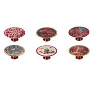 Regalo Italiano Alzata Tonda Natale Plastica D 33 Cm H 14 Cm Ass. Multicolor 1 Pz