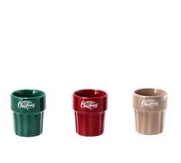 Regalo Italiano Bicchierino Natale Merry Christmas Ass. 90 Ml Rosso o Verde o Beige 1 Pz