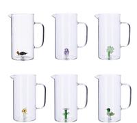 Regalo Italiano Caraffa con Decoro Assortito 3D 1,2 Lt Vetro Trasparente