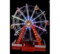 Regalo Italiano Giostra Natale con 100 Led 57 x 25 Cm H 64 Cm Rosso