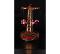 Regalo Italiano Giostra Natale con 59 Led D 25 Cm H 45 Cm Rosso