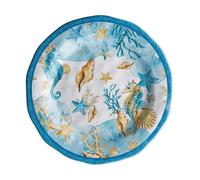 Regalo Italiano Piatto Frutta Melamina Shell D 22 Cm H 2 Cm Blu 1 Pz