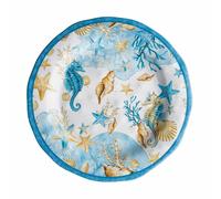 Regalo Italiano Piatto Piano Melamina Shell D 28 Cm H 3 Cm Blu 1 Pz