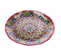 Regalo Italiano Piatto Piano Rian in Melamina D 28 Cm H 3 Cm Rosso Blu