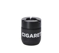 Regalo Italiano Posacenere D 9 Cm H 11 Cm Vetro Plastica Nero