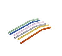 Regalo Italiano Set 6 Cannucce Colorate in Vetro 20 Cm