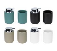 Regalo Italiano Set Bagno 2 Pezzi in Ceramica Ass. - Dispenser Sapone e Bicchiere 1 Pz