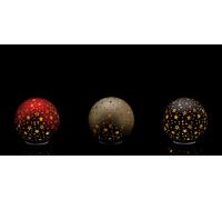 Regalo Italiano Sfera di Natale con Base Vetro Ass. D 18 Cm Rosso o Oro o Nero 1 Pz